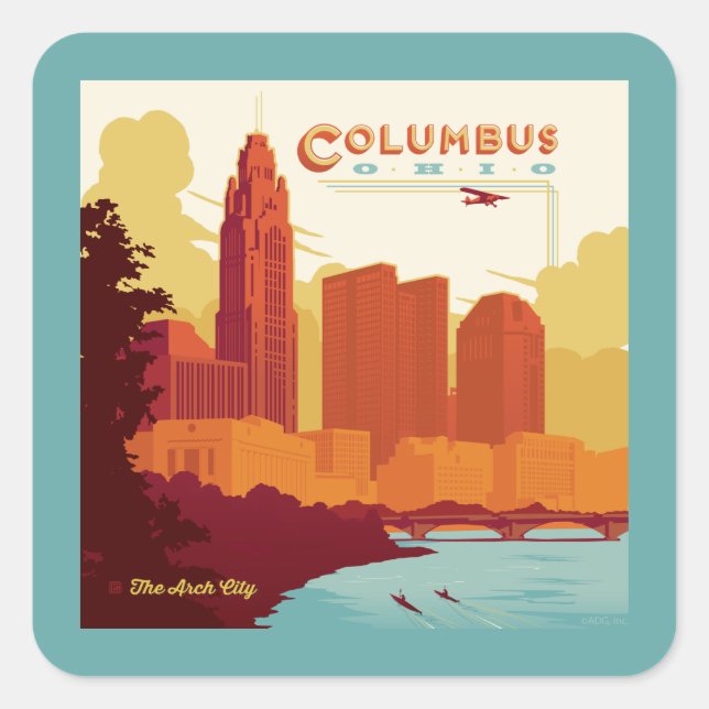Sticker Carré Columbus Ohio | Arch City (Devant)