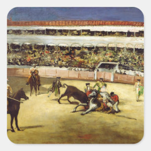 Sticker Carré Combat de Manet   Taureau, 1865