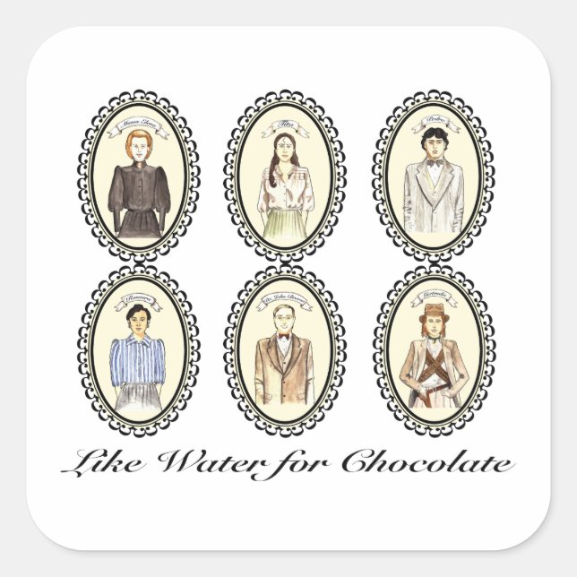 Sticker Carré Comme l'eau pour le chocolat (Devant)