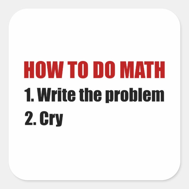 Sticker Carré Comment faire maths (Devant)