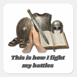 Sticker Carré Comment je mène mes batailles