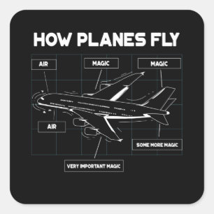 Sticker Carré Comment Les Avions Volent Pour Les Pilotes Étudian