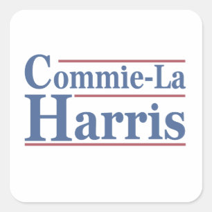 Sticker Carré Commie-La Harris 2024 Funny Anti Kamala Harris