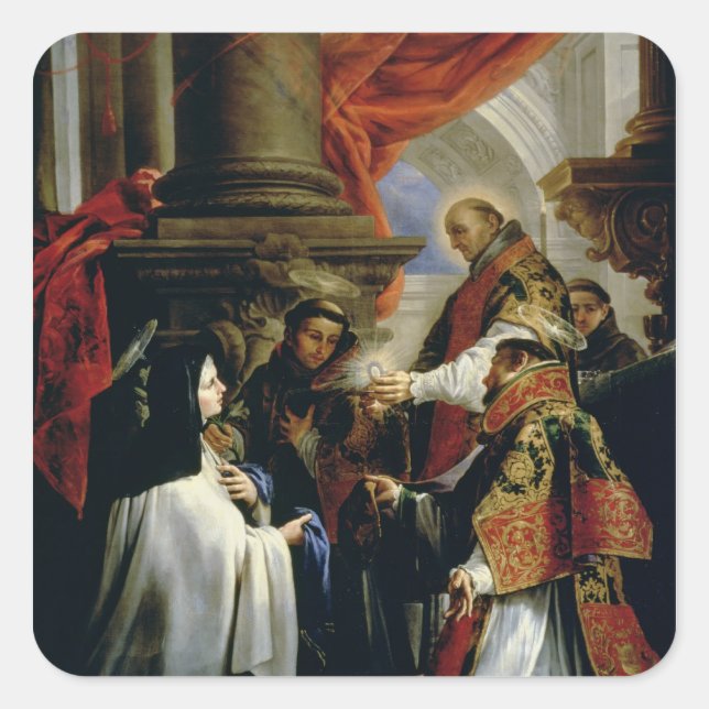 Sticker Carré Communion de St Teresa d'Avila c.1670 (Devant)