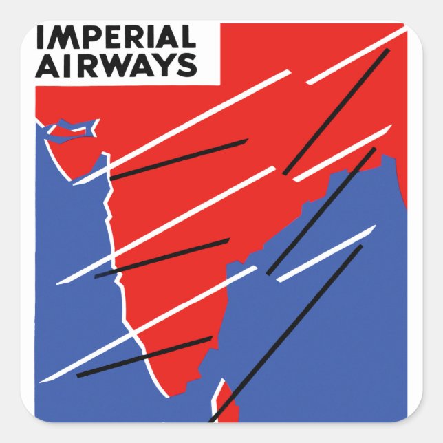 Sticker Carré Compagnie aérienne impériale ~ Inde (Devant)