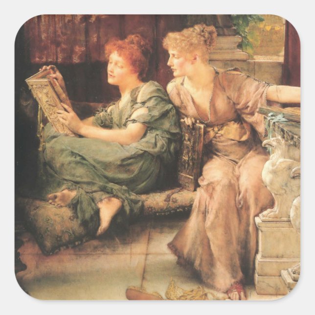 Sticker Carré Comparison par Lawrence Alma-Tadema (Devant)