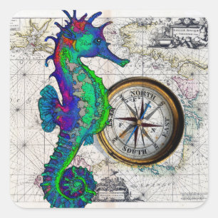 Sticker Carré Compas de Seahorse