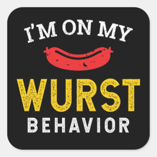 Sticker Carré Comportement amusant de mon urst Oktoberfest