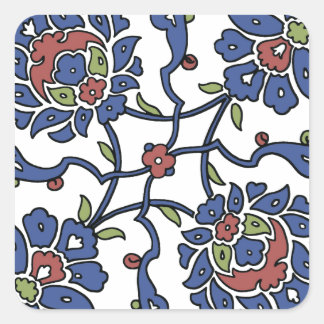 Sticker Carré Composition florale du jardin turc 1