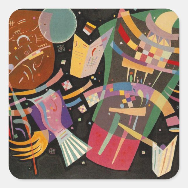 Sticker Carré Composition Kandinsky X Oeuvre Abstraite (Devant)