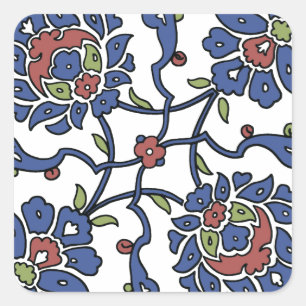 Sticker Carré Composition turque 1 en fleur de jardin