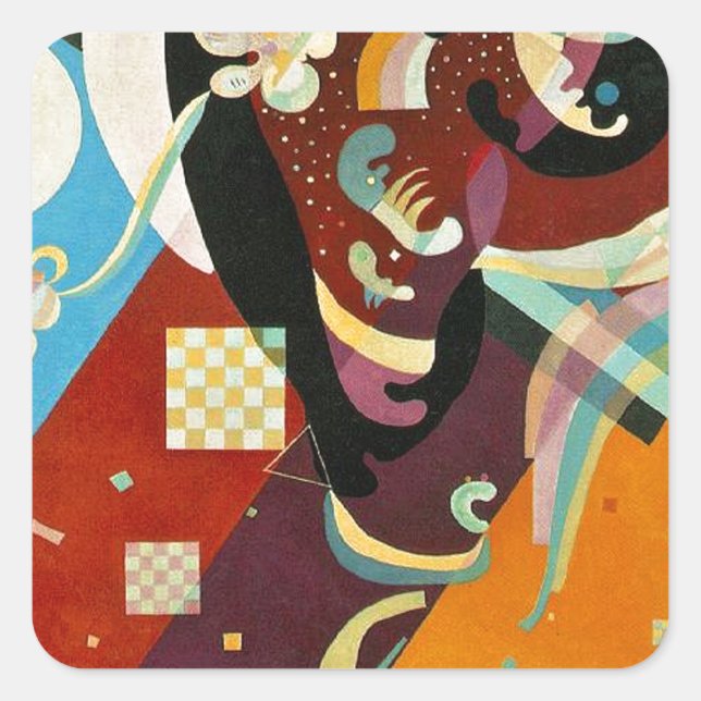 Sticker Carré Compositon Abstrait Kandinsky IX (Devant)