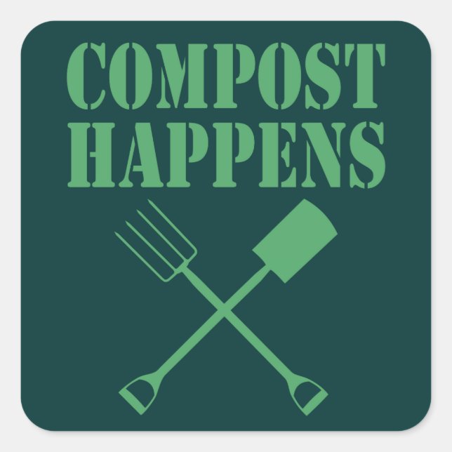 Sticker Carré Compost se produit (Devant)