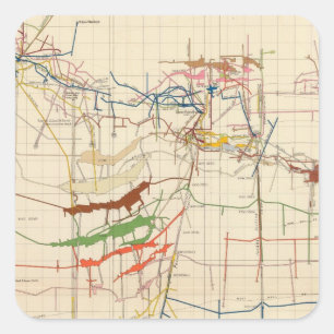 Sticker Carré Comstock Mine Maps Numéro VI