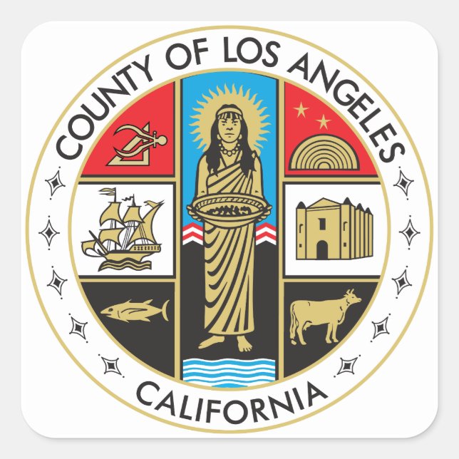 Sticker Carré Comté de Los Angeles (Devant)