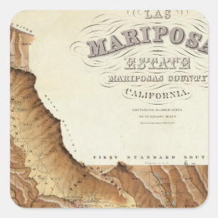 Sticker Carré Comté la Californie de Mariposas de domaine de La
