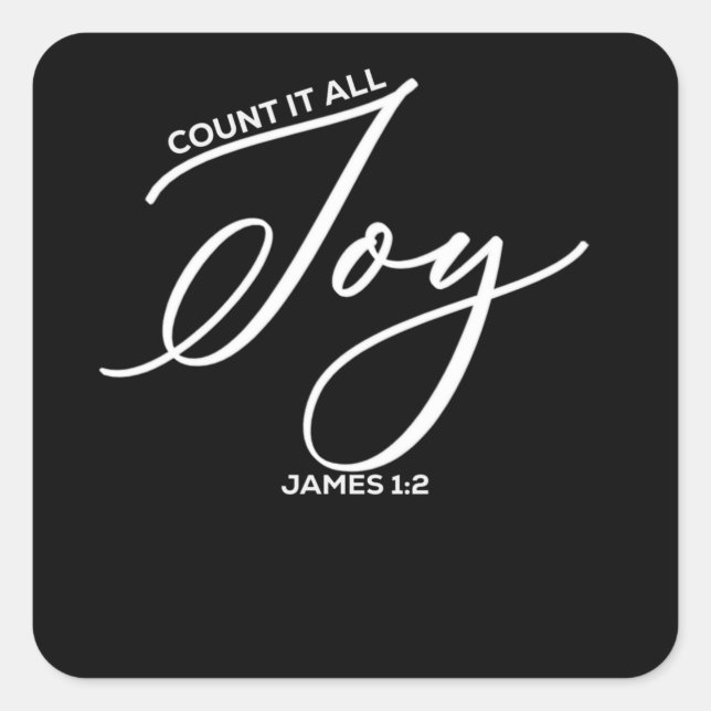 Sticker Carré Comte Tout Joie - Jacques 1:2 Bible (Devant)