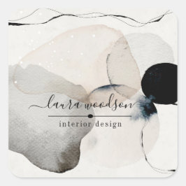 Sticker Carré Concepteur d'intérieur de formes d'aquarelle Abstr