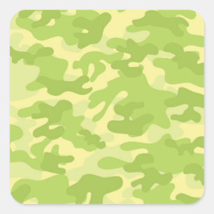 Sticker Carré Conception Camo Vert