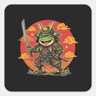Sticker Carré Conception d'animal de guerrier de samouraï de gre