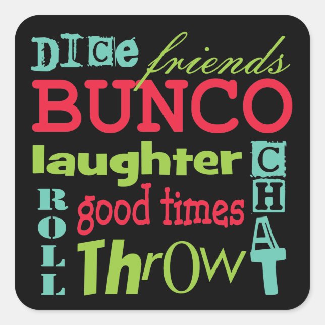 Sticker Carré Conception d'art de souterrain de Bunco (Devant)