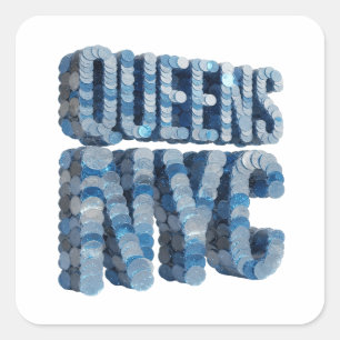 Sticker Carré Conception d'autocollant Luxe Blue QUEENS NYC