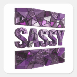 Sticker Carré Conception d'autocollant SASSY Violet Radieux
