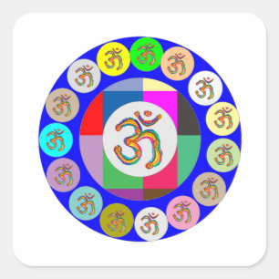 Sticker Carré Conception de pièces de monnaie d'INCANTATION