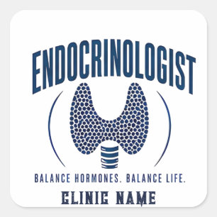 Sticker Carré Conception de soins hormonaux d'endocrinologue