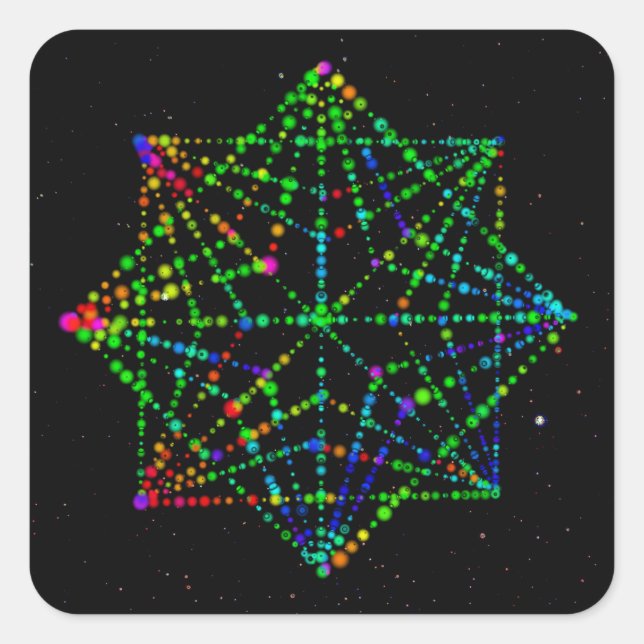 Sticker Carré Conception de Starfield Kaleidoscope (Devant)