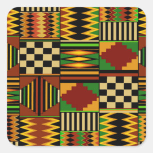 Sticker Carré Conception de tissu Royal Kente en Afrique