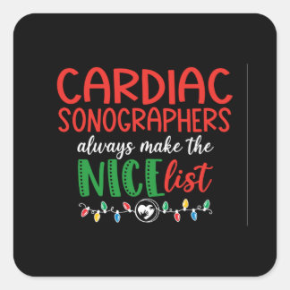 Sticker Carré Conception d'un sonographe cardiaque de Noël