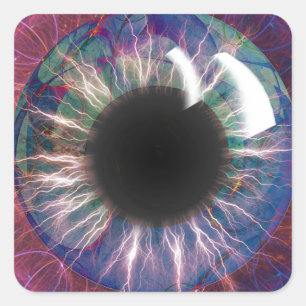 Sticker Carré Conception fractale des yeux de Tesla