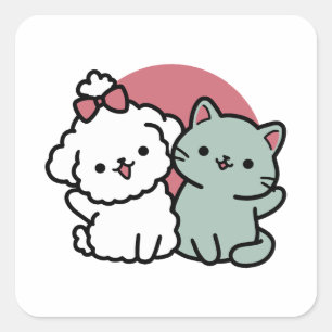 Sticker Carré Conception "Fur-Real Friends Forever"