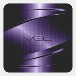 Sticker Carré Conception géométrique moderne en métal violet pro