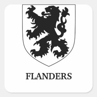 Sticker Carré Conception graphique du Lion des Flandres Art