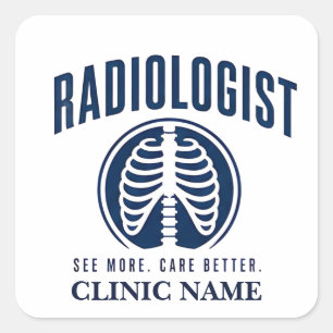 Sticker Carré Conception Médicale d'Imagerie de Radiologue