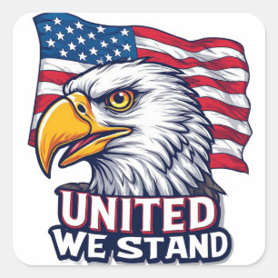 Sticker Carré Conception patriotique USA Unis Nous Tenons