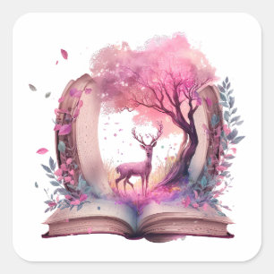 Sticker Carré Conception pour amateur de livres de fantasy