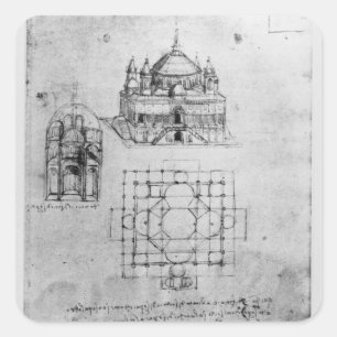 Sticker Carré Conception pour une église, fol. 4r