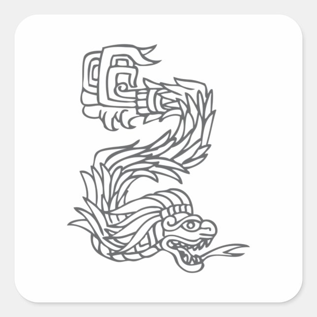 Sticker Carré Conception Quetzalcoatl (Devant)