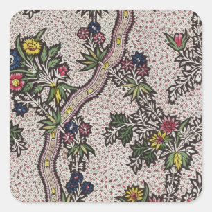 Sticker Carré Conception textuelle de formes plantes et ruban se