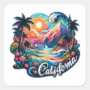 Sticker Carré CONCERT CALIFORNIA Porte - clé D'INCENDIE