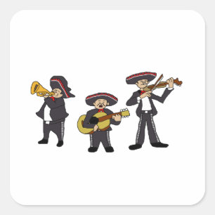 Sticker Carré Concert mexicain Mariachi Band Fiesta Music