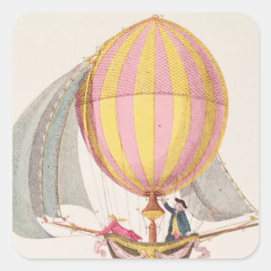 Sticker Carré Concevez pour un dirigeable, français, c.1785