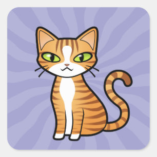Sticker Carré Concevez votre propre chat de bande dessinée
