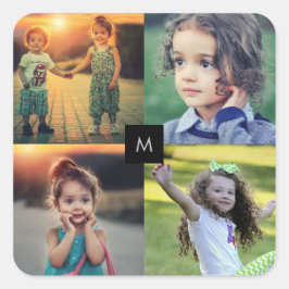 Sticker Carré Concevez votre propre photo collage monogrammed fa