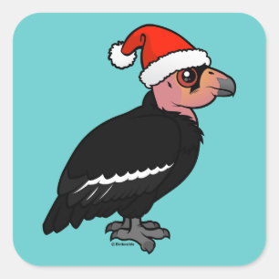 Sticker Carré Condor de Californie de Noël