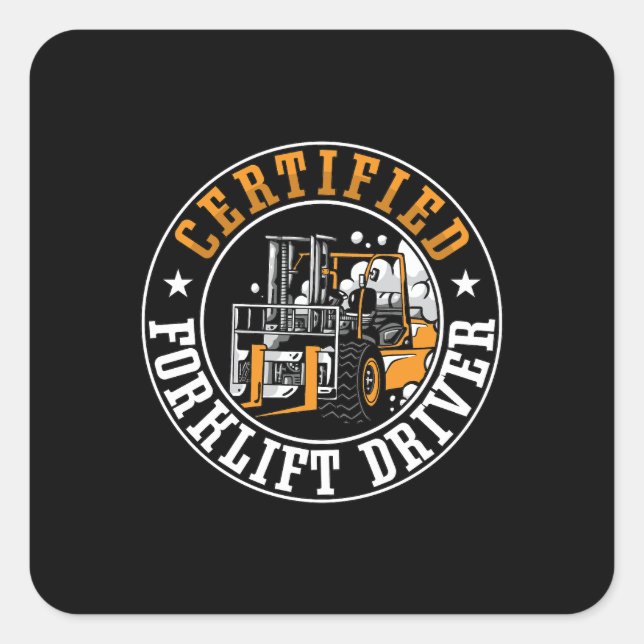 Sticker Carré Conducteur de chariots élévateurs certifiés (Devant)