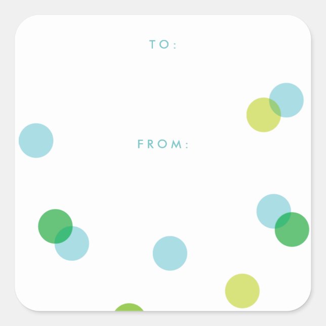 Sticker Carré Confetti bleu simple | À partir du cadeau (Devant)